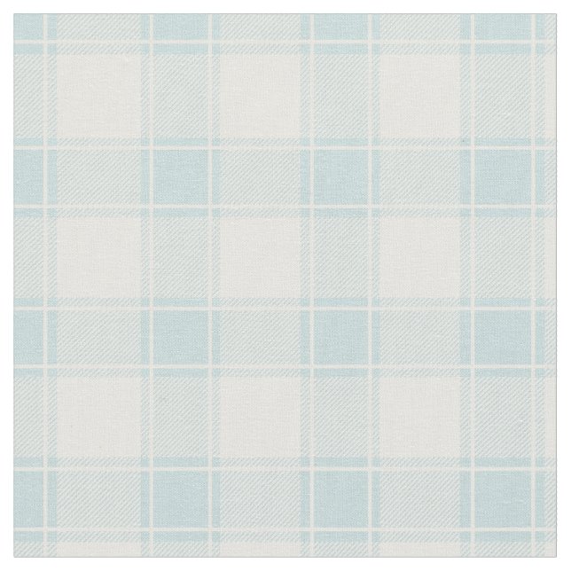 Duck Egg Blue & White Buffalo Plaid Stoff (Nahaufnahme)