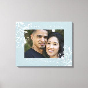 Duck Egg Blue White Floral Foto Template Bild Leinwanddruck