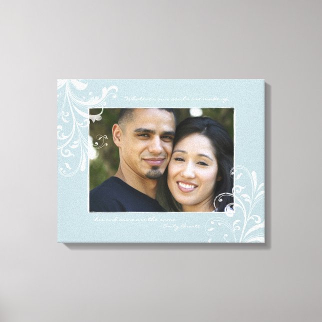 Duck Egg Blue White Floral Foto Template Bild Leinwanddruck (Vorderseite)