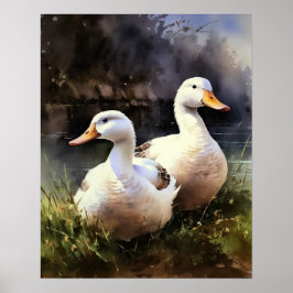 Duck Farm Animal Art Print Poster