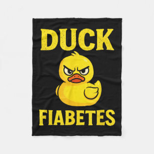 Duck Fiabetes - Funny Diabetic Awareness Fleecedecke