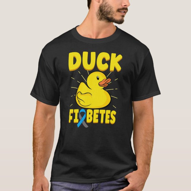 Duck Fiabetes Funny Yellow Duck Diabetic Diabetes  T-Shirt (Vorderseite)