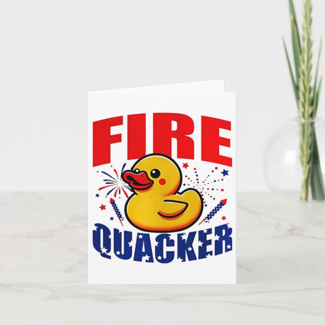 Duck Firequacker Patriotic Funny Independence 4. Karte (Vorderseite)