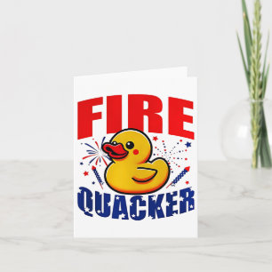 Duck Firequacker Patriotic Funny Independence 4. Karte