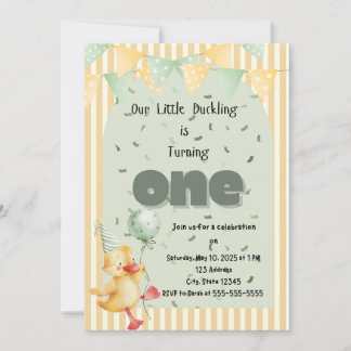 Duck First Birthday Einladung