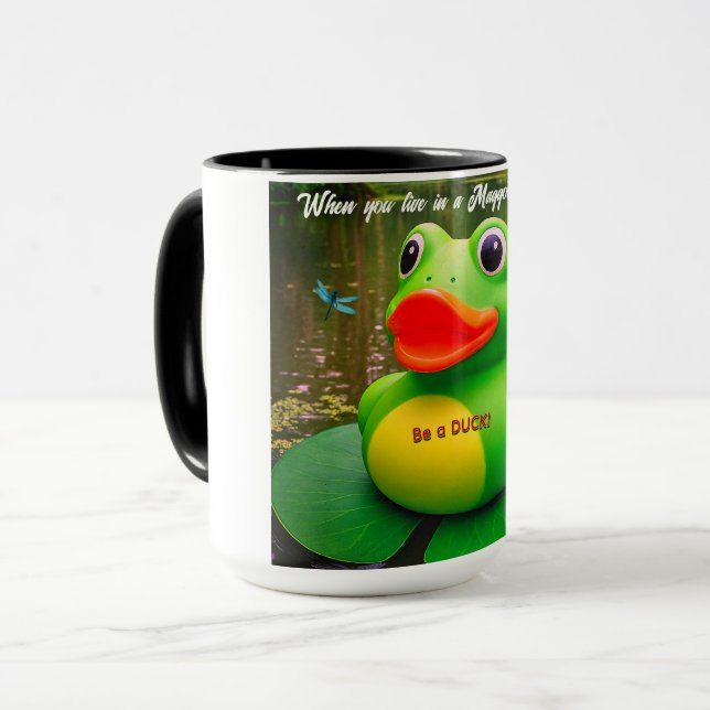 Duck Frog Swamp Custom Coffee Mugs Tasse (Vorderseite Links)