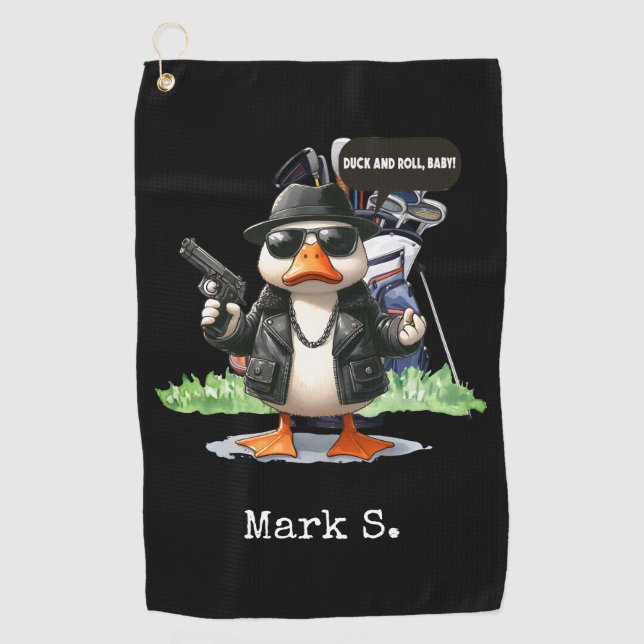 Duck Funny Face Golfhandtuch (Vorderseite)