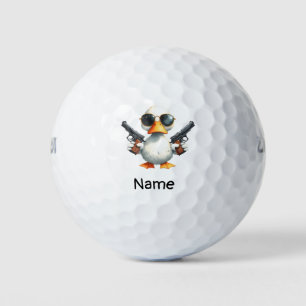 Duck golfer ist golfend golfball