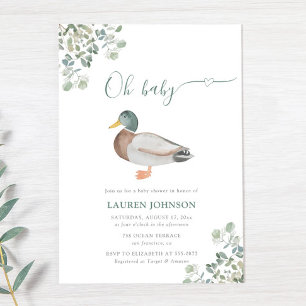 Duck Greenery Gender Neutral Baby Shower Einladung