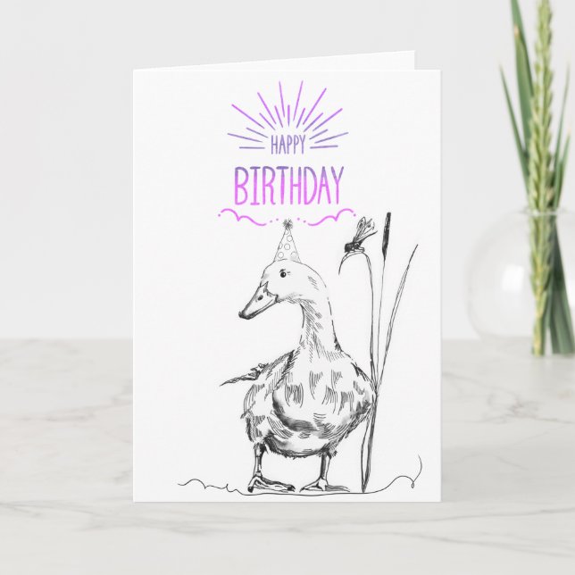 Duck Happy Birthday Card Dankeskarte (Vorderseite)
