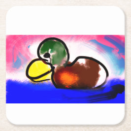 Duck Happy Vatertag Rechteckiger Pappuntersetzer