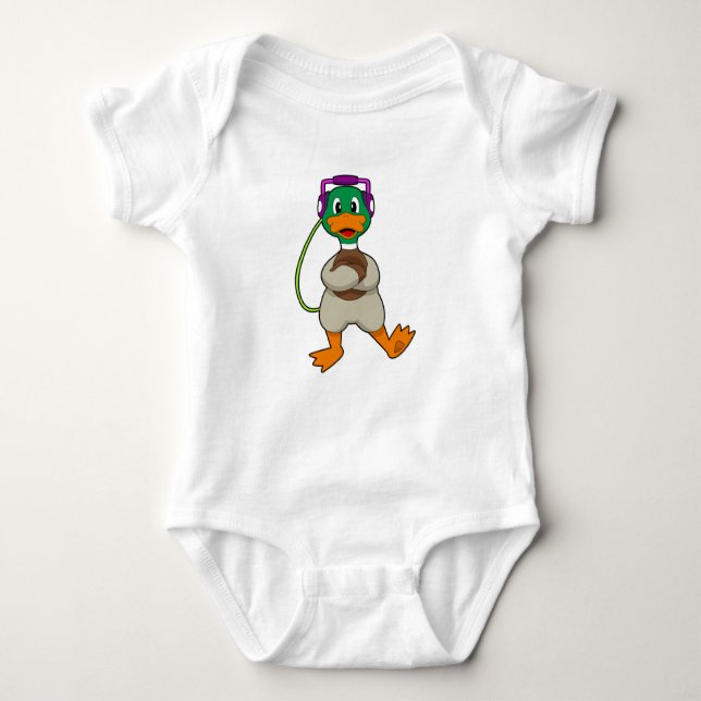 Duck Headphone Music Baby Strampler (Vorderseite)