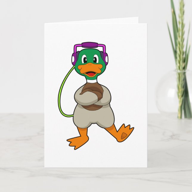 Duck Headphone Music Karte (Vorderseite)