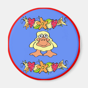 Duck Hex Sign Cartoon Magnet