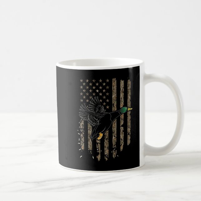 Duck Hunter American Flag Wasservögel Jagd Camouf Kaffeetasse (Rechts)