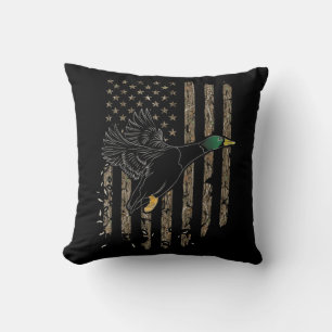 Duck Hunter American Flag Wasservögel Jagd Camouf Kissen
