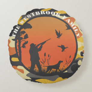 Duck Hunter und Camouflage Rundes Kissen