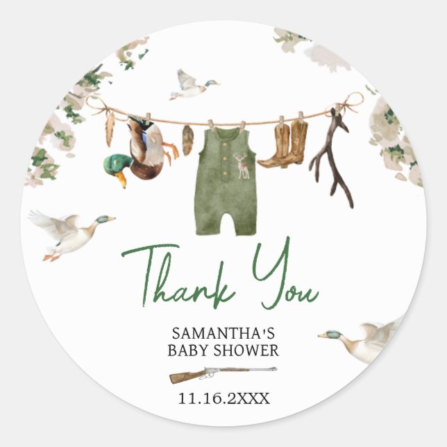 Duck Hunting Baby Show Runder Aufkleber (Vorderseite)