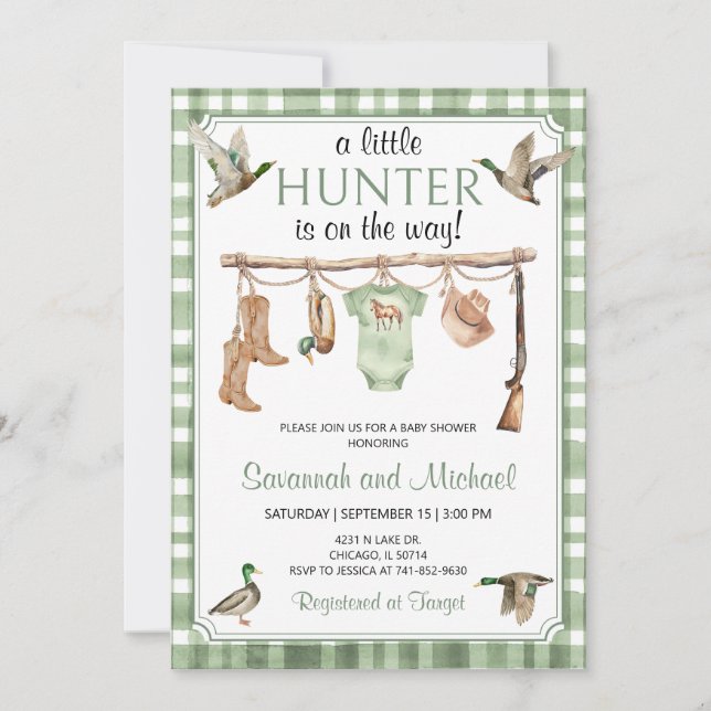 Duck Hunting Baby Shower Einladung (Vorderseite)