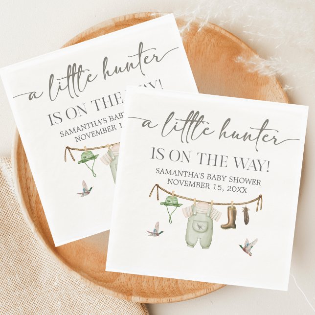 Duck Hunting Baby Shower Serviette (Little Hunter Duck Baby Shower Napkin)