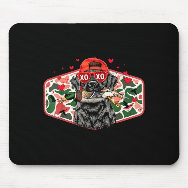 Duck Hunting Black Lab Camo Valentine's Day Xoxo H Mousepad (Vorne)