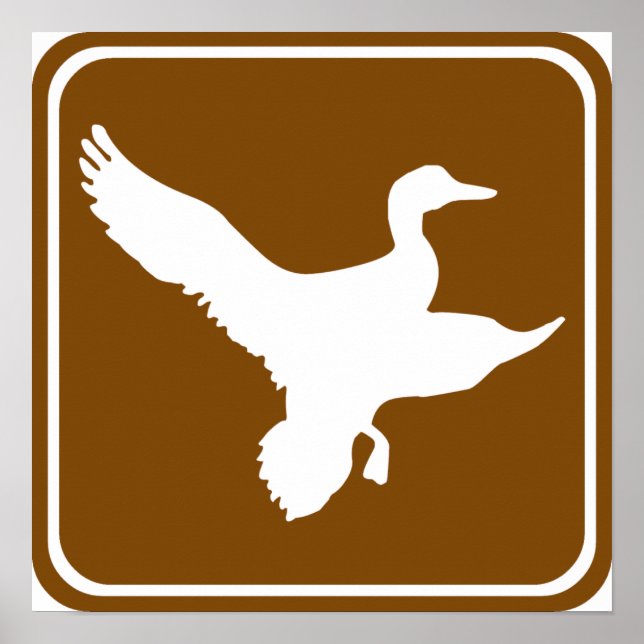 Duck Hunting Highway Sign (2) Poster (Vorne)