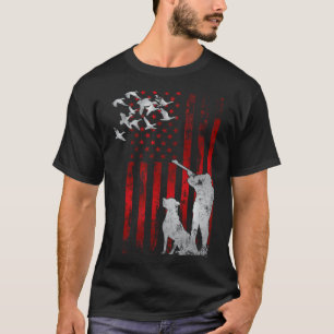Duck Hunting Patriotic American USA dogs Zuhause D T-Shirt
