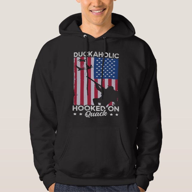 Duck Hunting Waterfowl Hunting Duckaholic Quack Hoodie (Vorderseite)