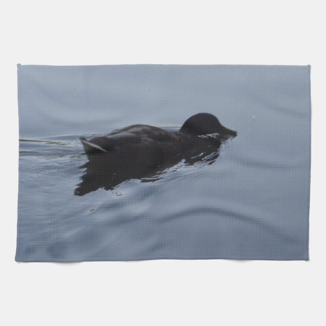 Duck im See, Nature Bird Wildlife Blue Handtuch (Horizontal)