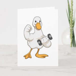 Duck in Bodybuilding mit Dumbell Karte