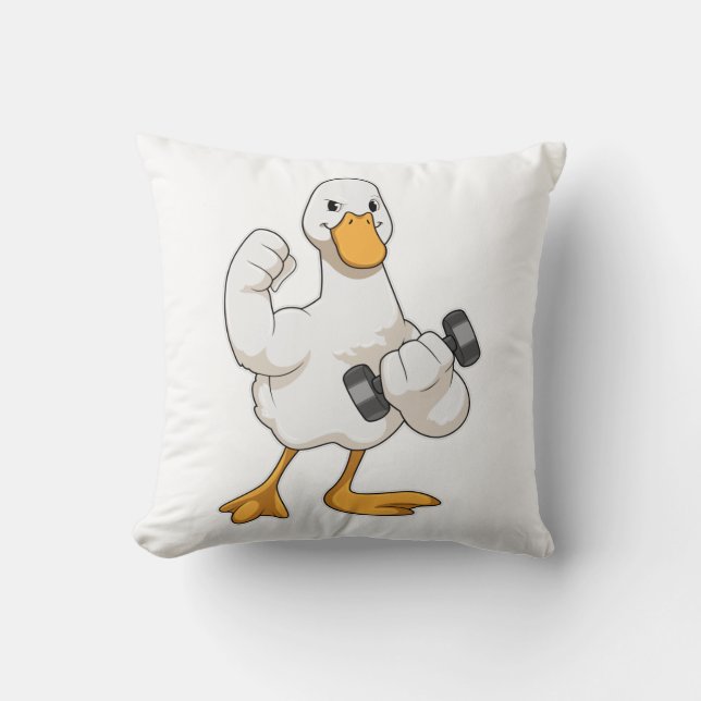 Duck in Bodybuilding mit Dumbell Kissen (Vorderseite)