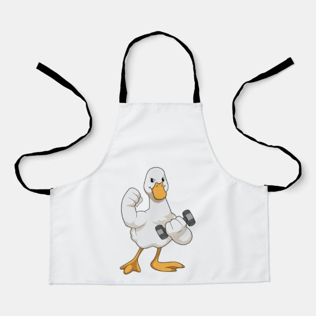 Duck in Bodybuilding mit Dumbell Schürze (Vorderseite)
