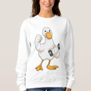 Duck in Bodybuilding mit Dumbell Sweatshirt