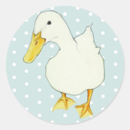 Duck Kiss dots Round Sticker
