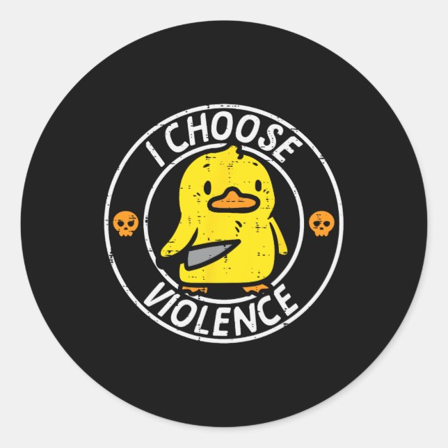 Duck Knife I Choose Funny Sarcasm Joke Spaß Gag Runder Aufkleber (Vorderseite)