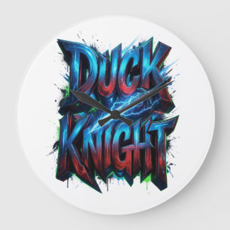 Duck Knight 3D Cyber Graffiti Logo Große Wanduhr