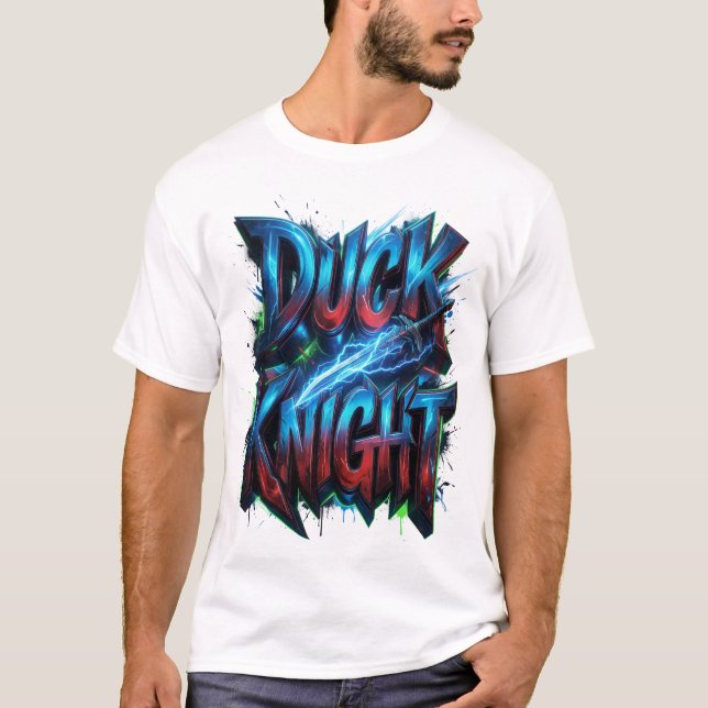Duck Knight 3D Cyber Graffiti Logo  T-Shirt (Vorderseite)