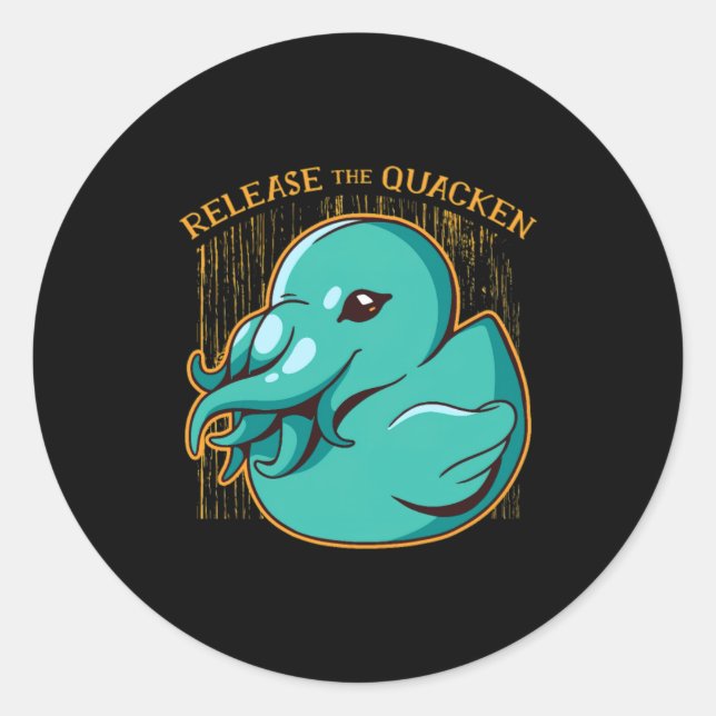 Duck Kraken Release The Quacken Funny Rubber Boxer Runder Aufkleber (Vorderseite)