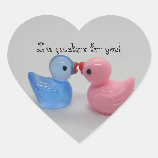 Duck Love Herz-Aufkleber (Vorderseite)