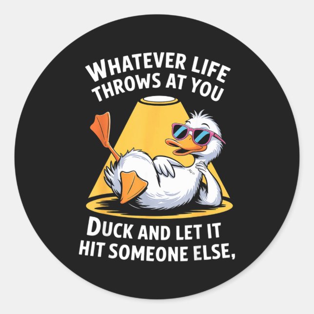 Duck Lover Funny Quote For Men Women Boys Kids Gra Runder Aufkleber (Vorderseite)