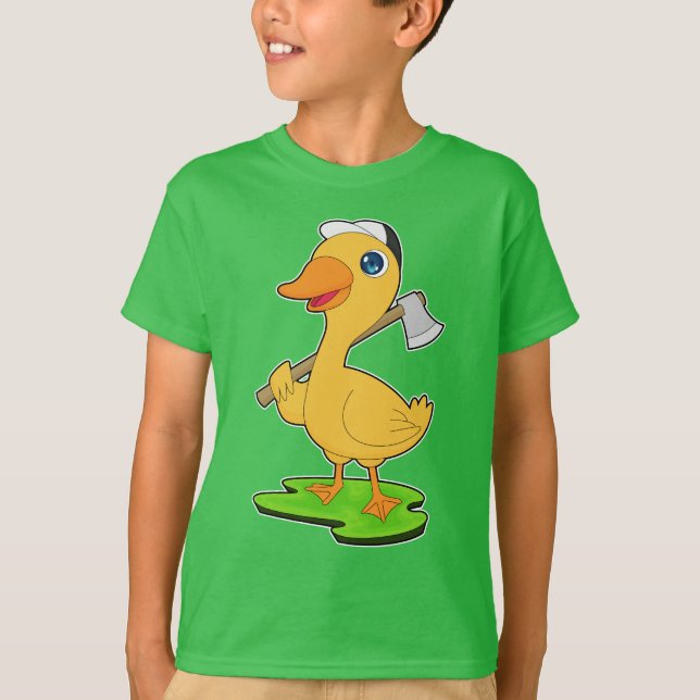Duck Lumberjack Ax Forest T-Shirt (Vorderseite)