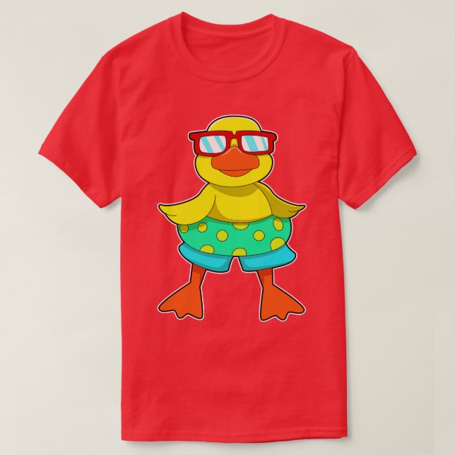 Duck mit Swim Ring Sonnenbrille T-Shirt (Design vorne)