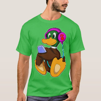 Duck mit Telefon Headphone T-Shirt