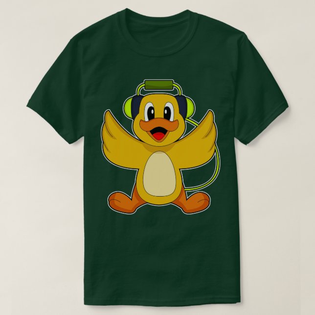 Duck Musician Headphone Music T-Shirt (Design vorne)