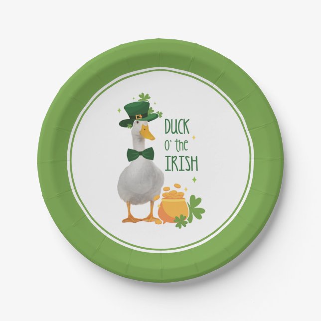 Duck o' the Irish St Patricks Day Paper Plates Pappteller (Vorderseite)