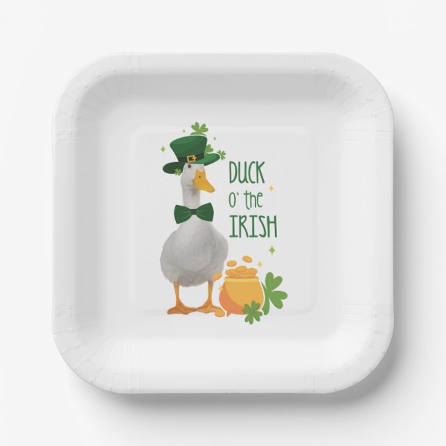 Duck o' the Irish St Patricks Day Pappteller (Vorderseite)