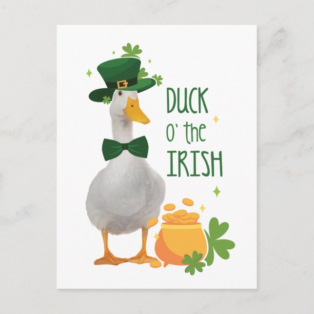 Duck o' the Irish St Patricks Day Postkarte (Vorderseite)