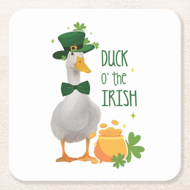 Duck o' the Irish St Patricks Day Rechteckiger Pappuntersetzer (Vorderseite)