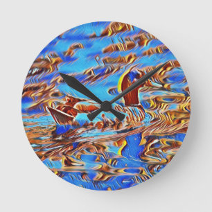 Duck O'Clock Runde Wanduhr