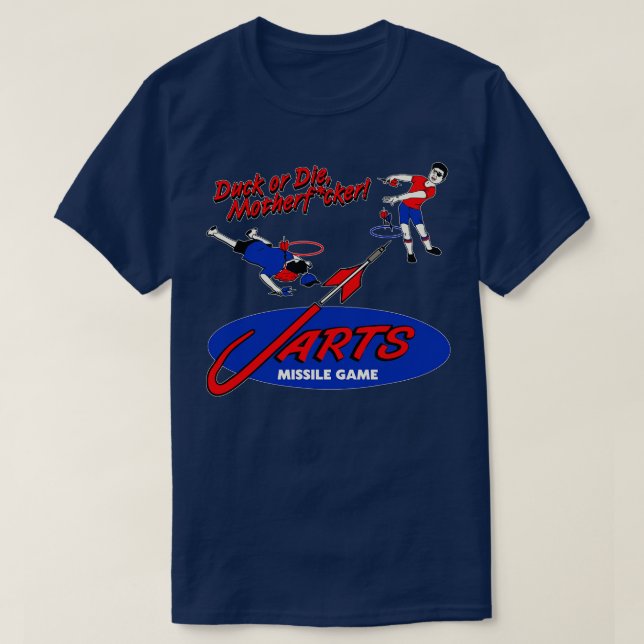 Duck oder Die Lawn Jarts Missile Game T-Shirt (Design vorne)
